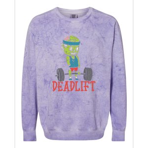 Zombie Deadlift Funny Gym Halloween Workout Colorblast Crewneck Sweatshirt