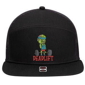 Zombie Deadlift Funny Gym Halloween Workout 7 Panel Mesh Trucker Snapback Hat