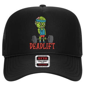 Zombie Deadlift Funny Gym Halloween Workout High Crown Mesh Back Trucker Hat