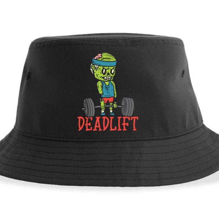 Zombie Deadlift Funny Gym Halloween Workout Sustainable Bucket Hat