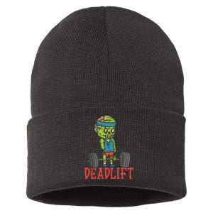 Zombie Deadlift Funny Gym Halloween Workout Sustainable Knit Beanie