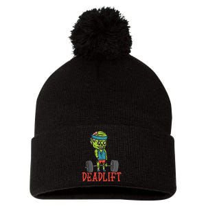 Zombie Deadlift Funny Gym Halloween Workout Pom Pom 12in Knit Beanie