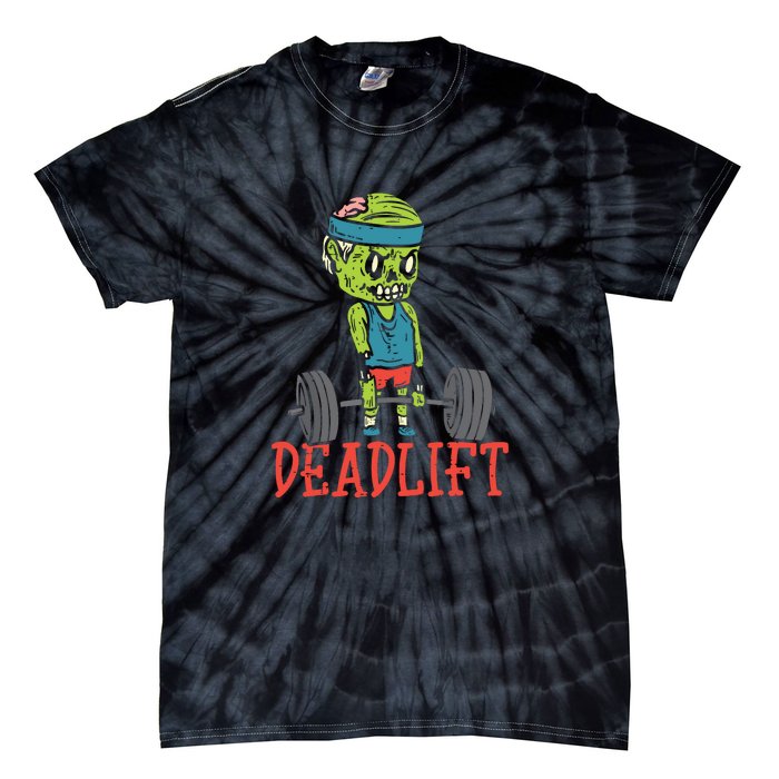 Zombie Deadlift Funny Gym Halloween Workout Tie-Dye T-Shirt