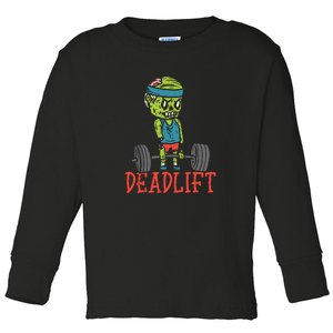 Zombie Deadlift Funny Gym Halloween Workout Toddler Long Sleeve Shirt