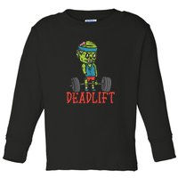 Zombie Deadlift Funny Gym Halloween Workout Toddler Long Sleeve Shirt