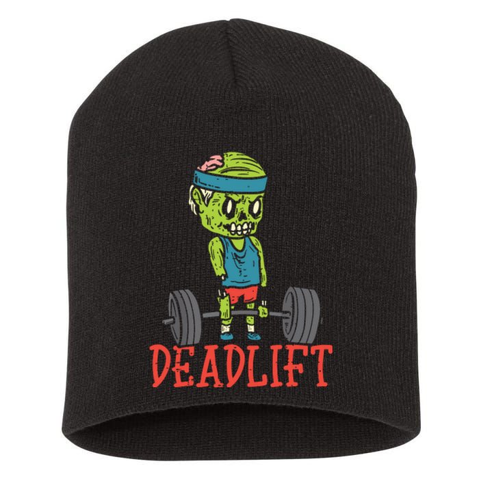 Zombie Deadlift Funny Gym Halloween Workout Short Acrylic Beanie