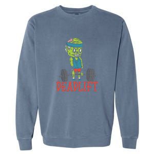 Zombie Deadlift Funny Gym Halloween Workout Garment-Dyed Sweatshirt