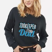 Zookeeper Dad Job Zookeepping Gift Cropped Pullover Crew