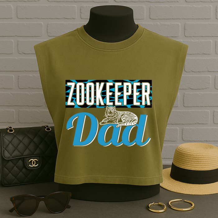 Zookeeper Dad Job Zookeepping Gift Garment-Dyed Women's Muscle Tee