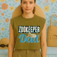 Zookeeper Dad Job Zookeepping Gift Garment-Dyed Women's Muscle Tee