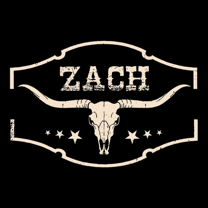 Zach Distressed Name Pride Zach Bull Skull And Leopard 80s Kids T-Shirt