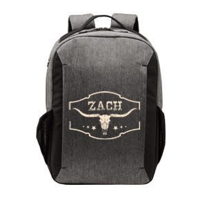 Zach Distressed Name Pride Zach Bull Skull And Leopard 80s Vector Backpack