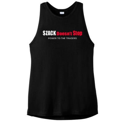 $Zack DoesnT Stop Power To The Traders Ladies PosiCharge Tri-Blend Wicking Tank