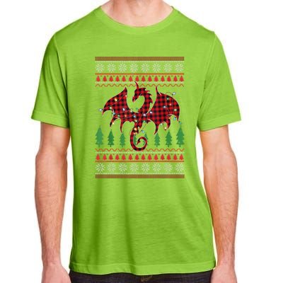 Zodiac Dragon Ugly Sweater Christmas Lights Dragon Lover Adult ChromaSoft Performance T-Shirt