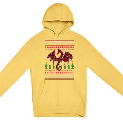 Zodiac Dragon Ugly Sweater Christmas Lights Dragon Lover Premium Pullover Hoodie