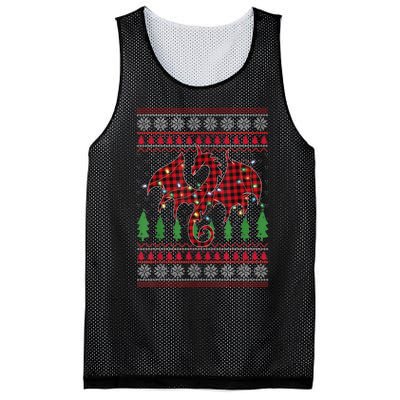 Zodiac Dragon Ugly Sweater Christmas Lights Dragon Lover Mesh Reversible Basketball Jersey Tank