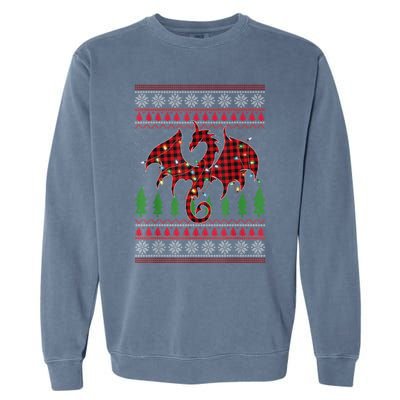 Zodiac Dragon Ugly Sweater Christmas Lights Dragon Lover Garment-Dyed Sweatshirt