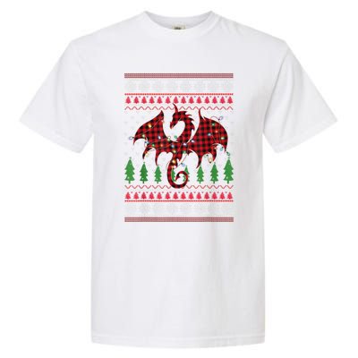 Zodiac Dragon Ugly Sweater Christmas Lights Dragon Lover Garment-Dyed Heavyweight T-Shirt