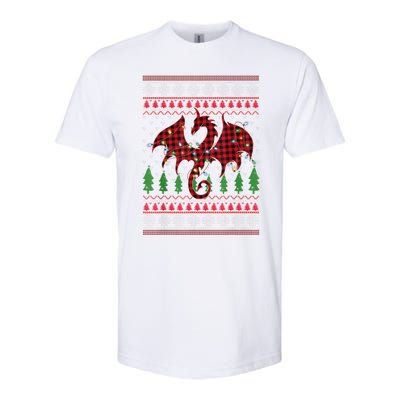 Zodiac Dragon Ugly Sweater Christmas Lights Dragon Lover Softstyle CVC T-Shirt