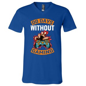 Zero Days Without Gaming Pro Video Gamer Gift V-Neck T-Shirt