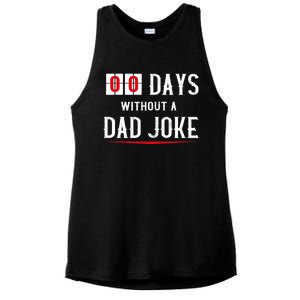 Zero Days Without A Dad Joke Funny Ladies PosiCharge Tri-Blend Wicking Tank