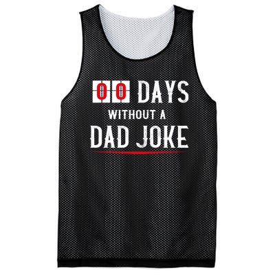 Zero Days Without A Dad Joke Funny Mesh Reversible Basketball Jersey Tank