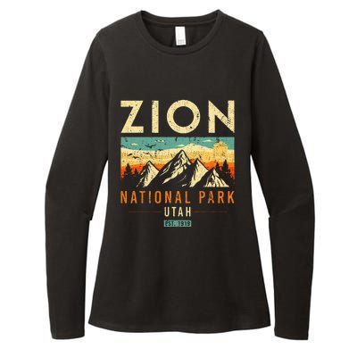 Zion Est 1919 Utah Vintage Retro National Park Womens CVC Long Sleeve Shirt