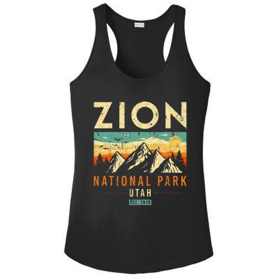 Zion Est 1919 Utah Vintage Retro National Park Ladies PosiCharge Competitor Racerback Tank