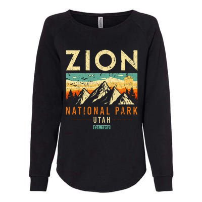 Zion Est 1919 Utah Vintage Retro National Park Womens California Wash Sweatshirt