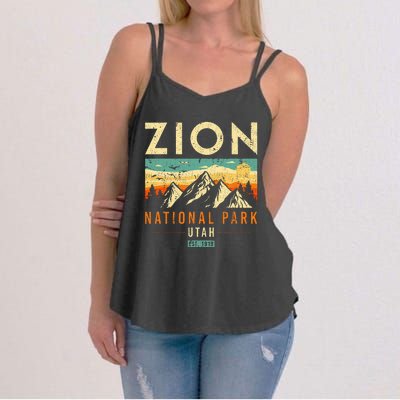 Zion Est 1919 Utah Vintage Retro National Park Women's Strappy Tank