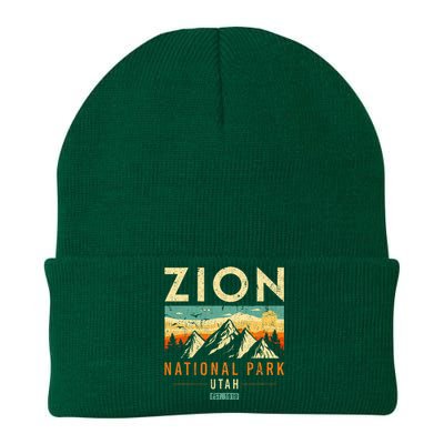 Zion Est 1919 Utah Vintage Retro National Park Knit Cap Winter Beanie