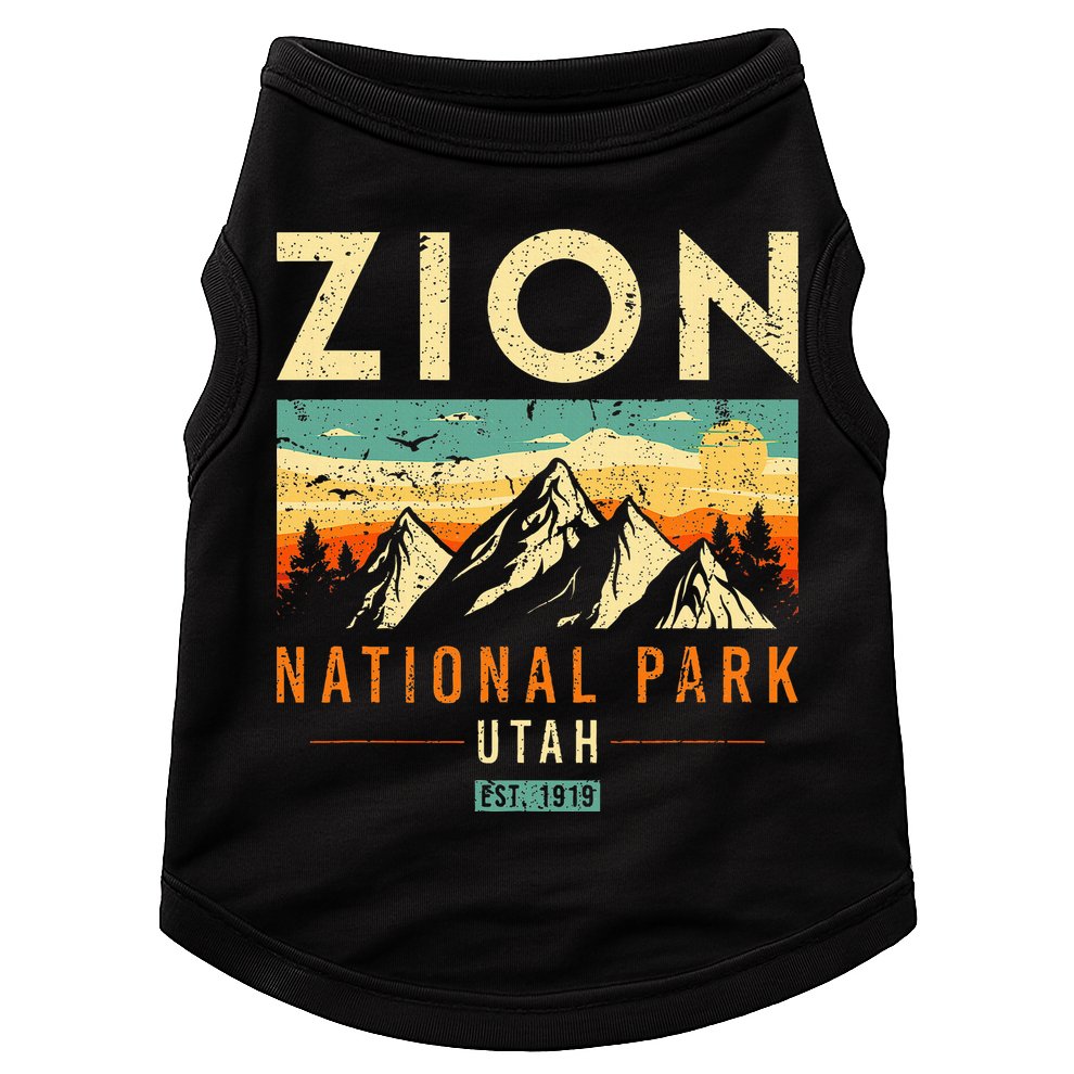 Zion Est 1919 Utah Vintage Retro National Park Doggie Tank