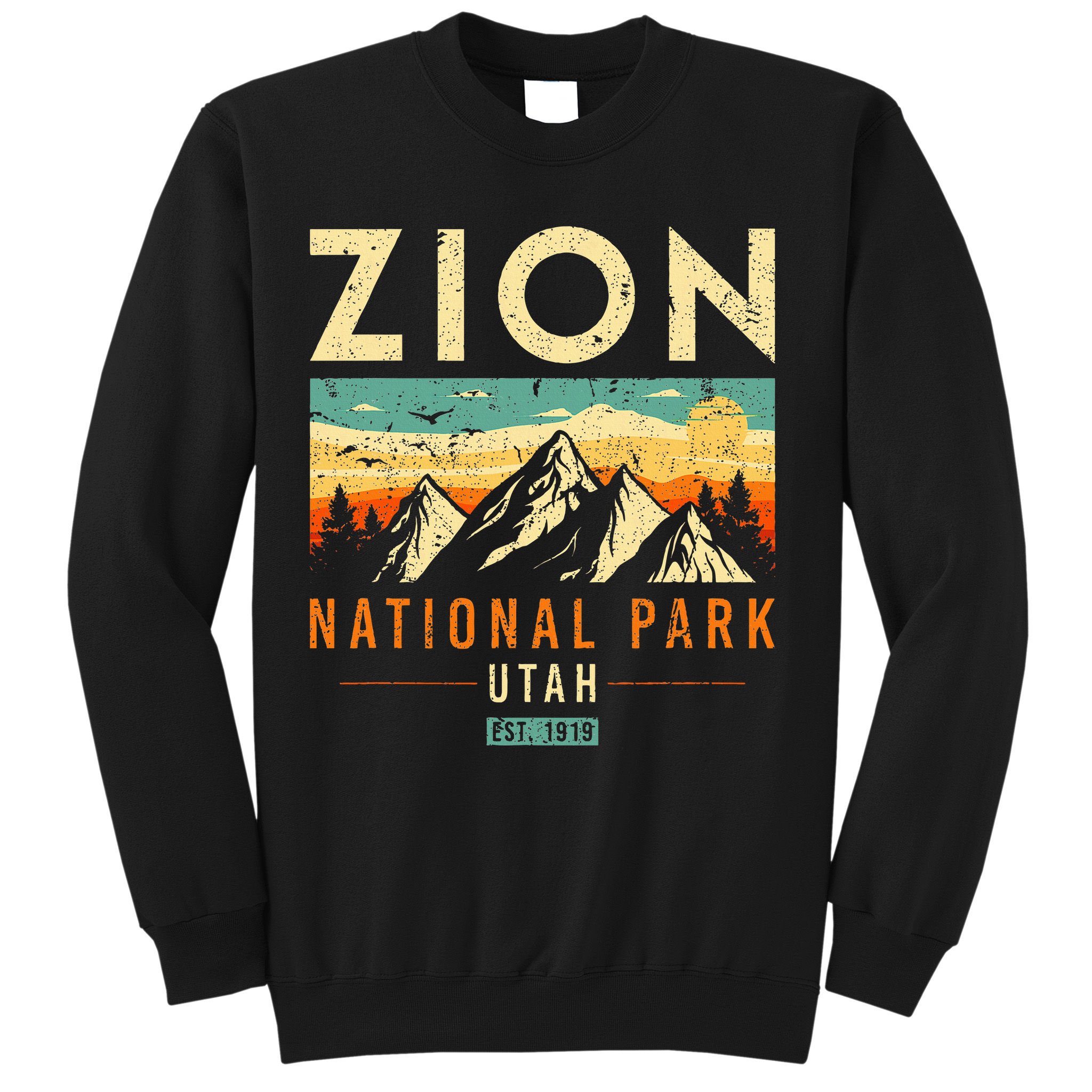 Zion Est 1919 Utah Vintage Retro National Park Sweatshirt