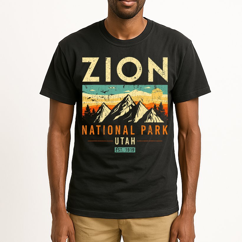 Zion Est 1919 Utah Vintage Retro National Park Tall T-Shirt