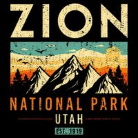 Zion Est 1919 Utah Vintage Retro National Park Button