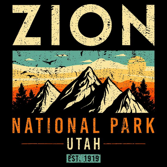 Zion Est 1919 Utah Vintage Retro National Park Button
