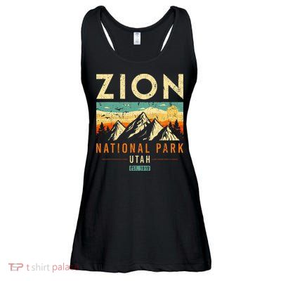 Zion Est 1919 Utah Vintage Retro National Park Ladies Essential Flowy Tank