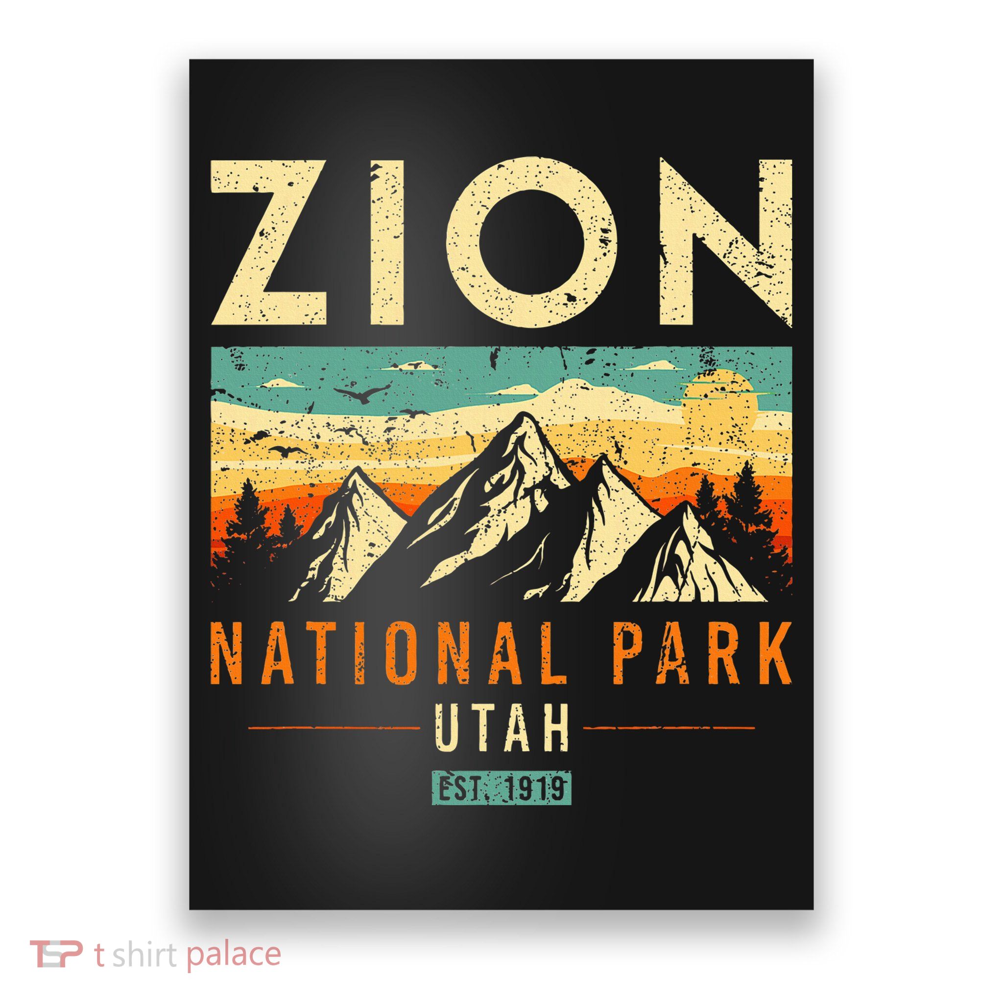 Zion Est 1919 Utah Vintage Retro National Park Poster