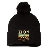 Zion Est 1919 Utah Vintage Retro National Park Pom Pom 12in Knit Beanie