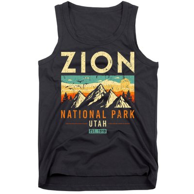 Zion Est 1919 Utah Vintage Retro National Park Tank Top
