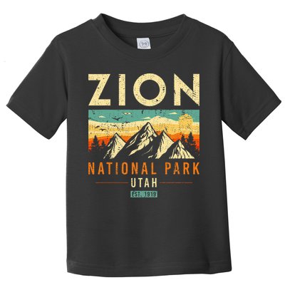 Zion Est 1919 Utah Vintage Retro National Park Toddler T-Shirt