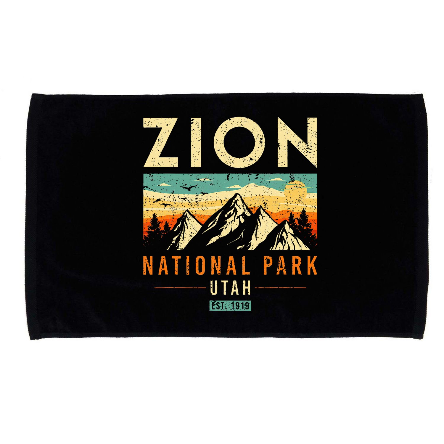 Zion Est 1919 Utah Vintage Retro National Park Microfiber Hand Towel
