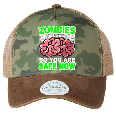 Zombies Eat Brains So You Are Safe Now Legacy Tie Dye Trucker Hat