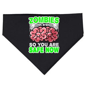 Zombies Eat Brains So You Are Safe Now USA-Made Doggie Bandana