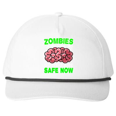 Zombies Eat Brains So You Are Safe Now Snapback Five-Panel Rope Hat