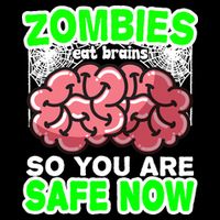 Zombies Eat Brains So You Are Safe Now 7-Panel Snapback Hat