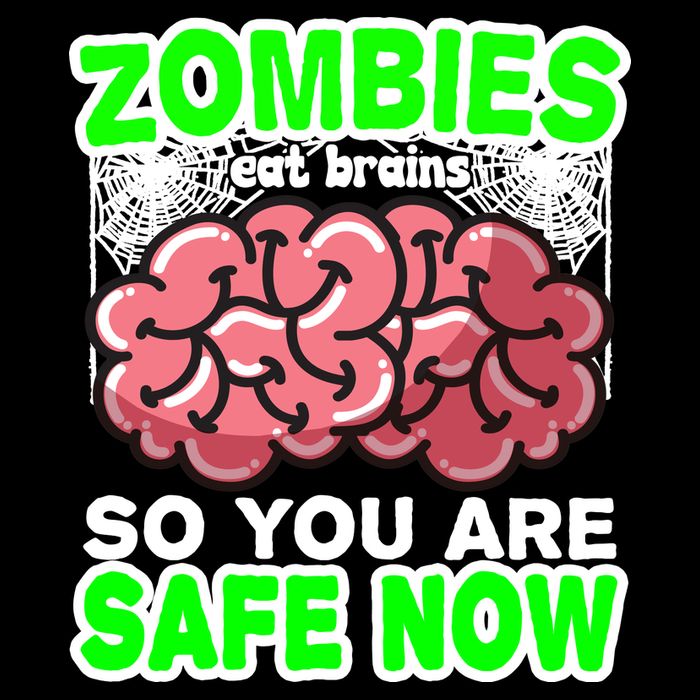 Zombies Eat Brains So You Are Safe Now 7-Panel Snapback Hat