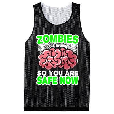 Zombies Eat Brains So You Are Safe Now Mesh Reversible Basketball Jersey Tank