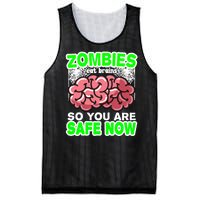 Zombies Eat Brains So You Are Safe Now Mesh Reversible Basketball Jersey Tank