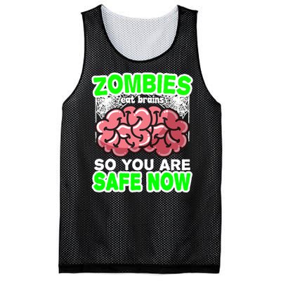 Zombies Eat Brains So You Are Safe Now Mesh Reversible Basketball Jersey Tank